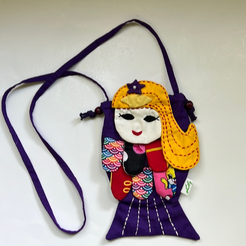Lily girls fabric quilted mermaid purse